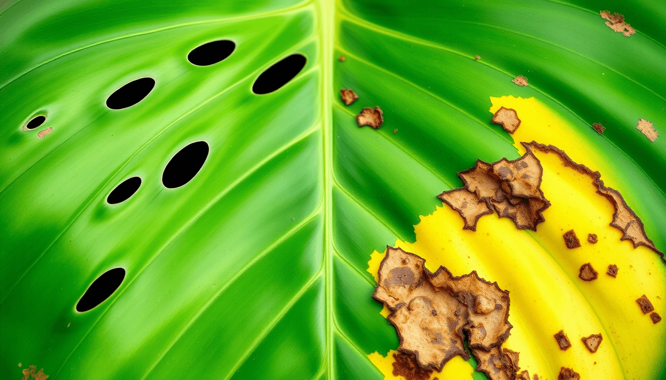 窗孔龜背芋照護FAQ_3招判斷變異_病變與紅蜘蛛防治