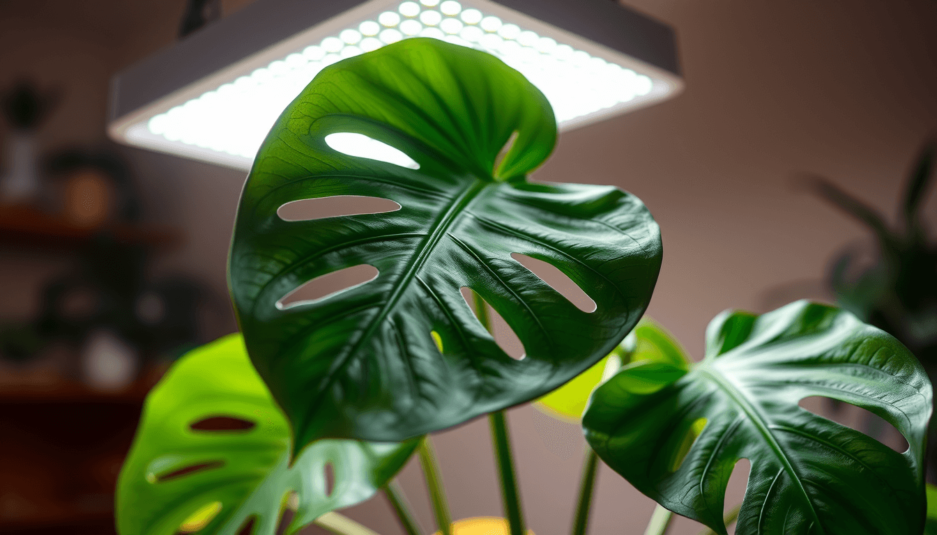龜背芋植物燈Q_A_掌握PPFD_濕度與光照時數3大關鍵