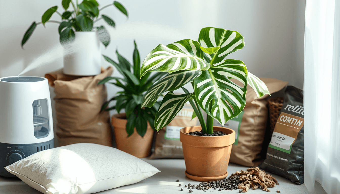 白斑龜背芋濕度管理_60_-80_濕度平衡術_特調介質配方強化斑紋